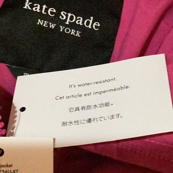 Kate Spade NWT Light Weight Down Jacket Coat Magenta Lipstick Pink Hooded - Picture 5 of 6